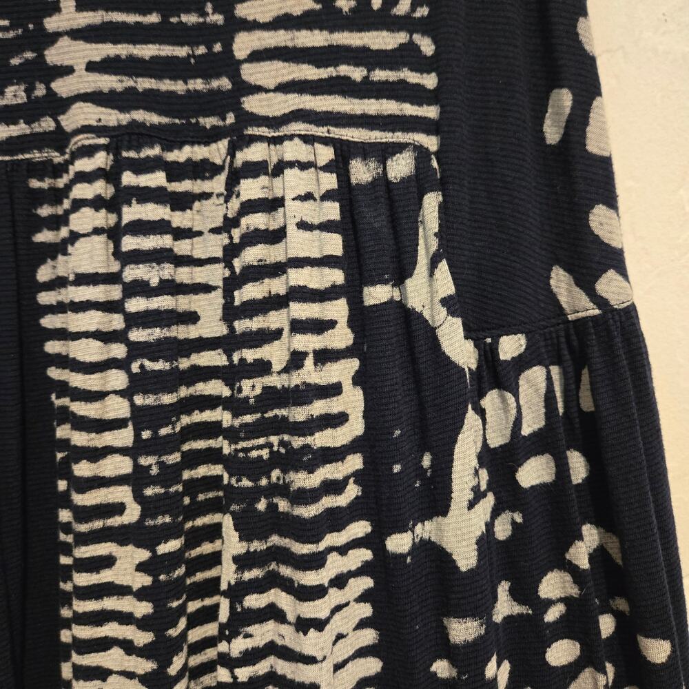 Anthropologie Holding Horses XS Blue White Batik Knit Tiered Maxi Dress Boho - Picture 6 of 10